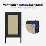 Black Woven Rattan Storage Cabinet BK1-S | FlexiSpot